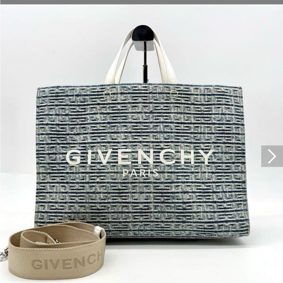 Givenchy Handbags - HOLD-HOLD Givenchy Woven Blue denim and White Handbag